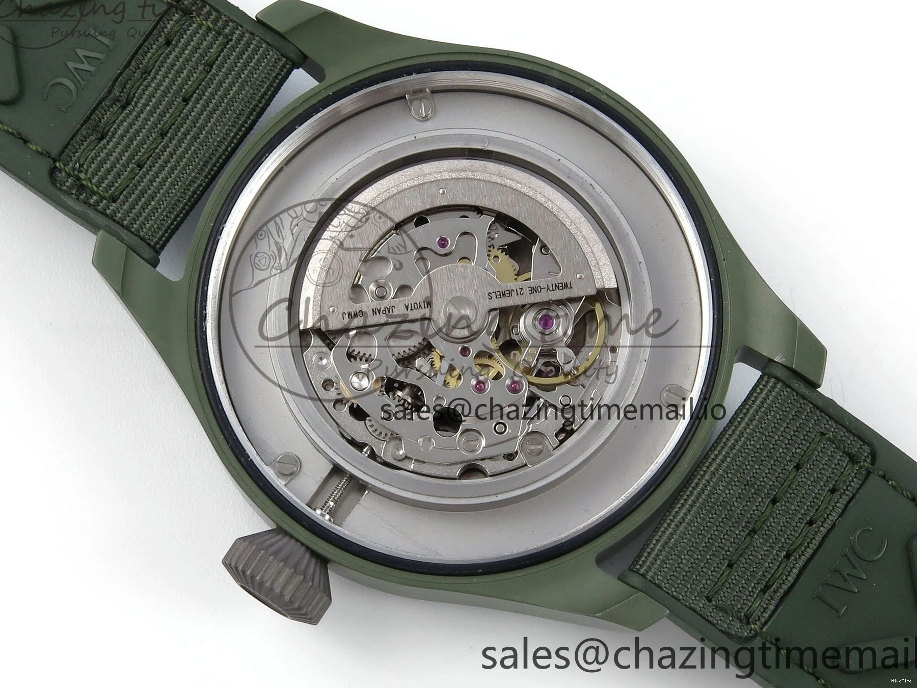 MIROTIME 0515 Big Pilot IW329802 M+F 1:1 Best Edition Green Dial on Green Nylon Strap MY Unique 7002